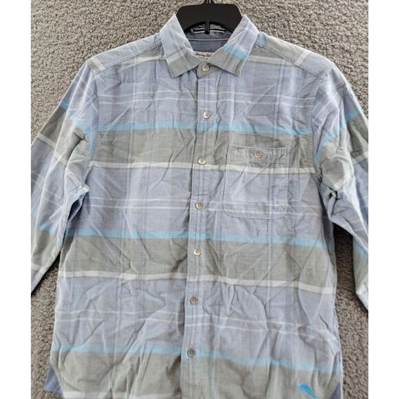 Tommy Bahama Coastline Cord Yosemite Check Shirt Men's S Dockside Blue Button Up - Picture 3 of 14